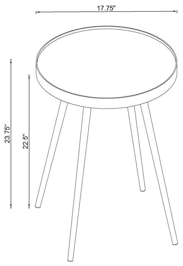 Kaelyn - Round Mirror Top End Table - Gold End Table modern furniture Contempo Furniture