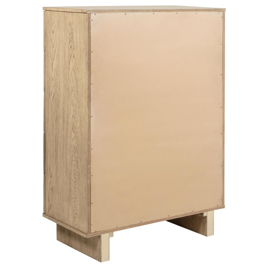 Kailani - 5 - Drawer Bedroom Chest Of Drawers - Beige Oak Accent Chest modern furniture Contempo Furniture