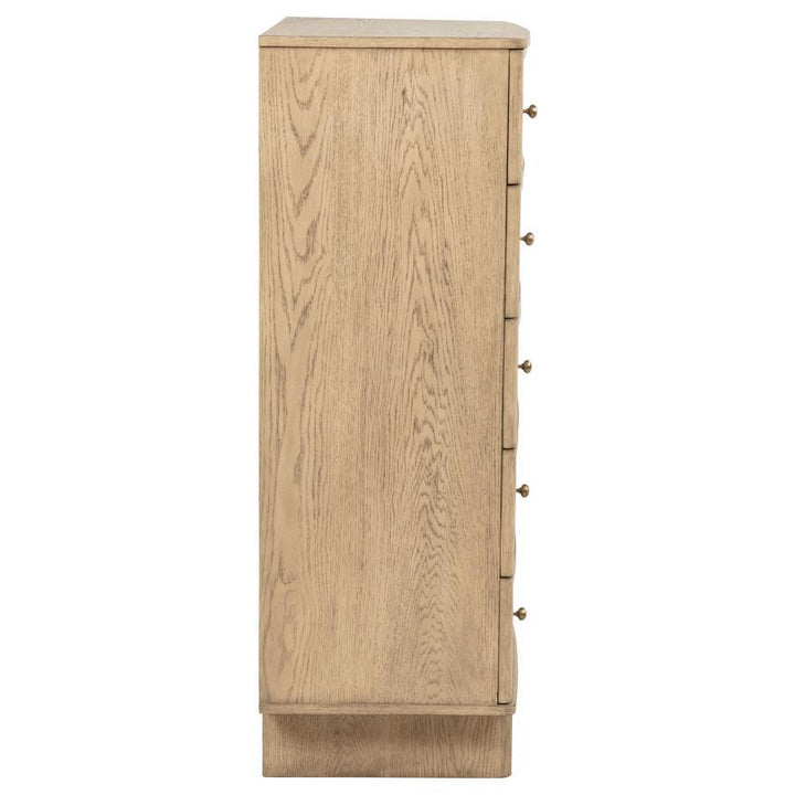 Kailani - 5 - Drawer Bedroom Chest Of Drawers - Beige Oak Accent Chest modern furniture Contempo Furniture