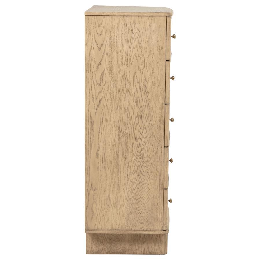 Kailani - 5 - Drawer Bedroom Chest Of Drawers - Beige Oak Accent Chest modern furniture Contempo Furniture