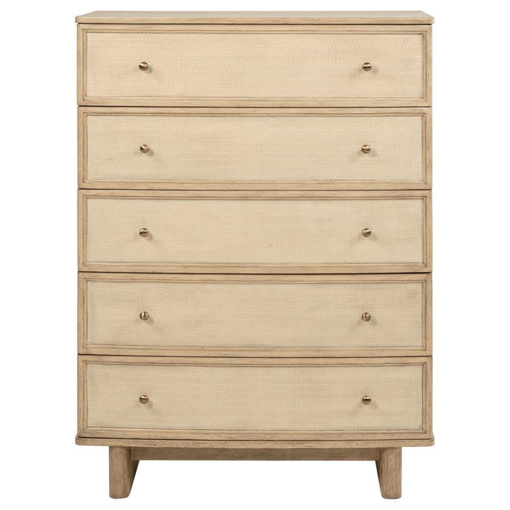 Kailani - 5 - Drawer Bedroom Chest Of Drawers - Beige Oak Accent Chest modern furniture Contempo Furniture