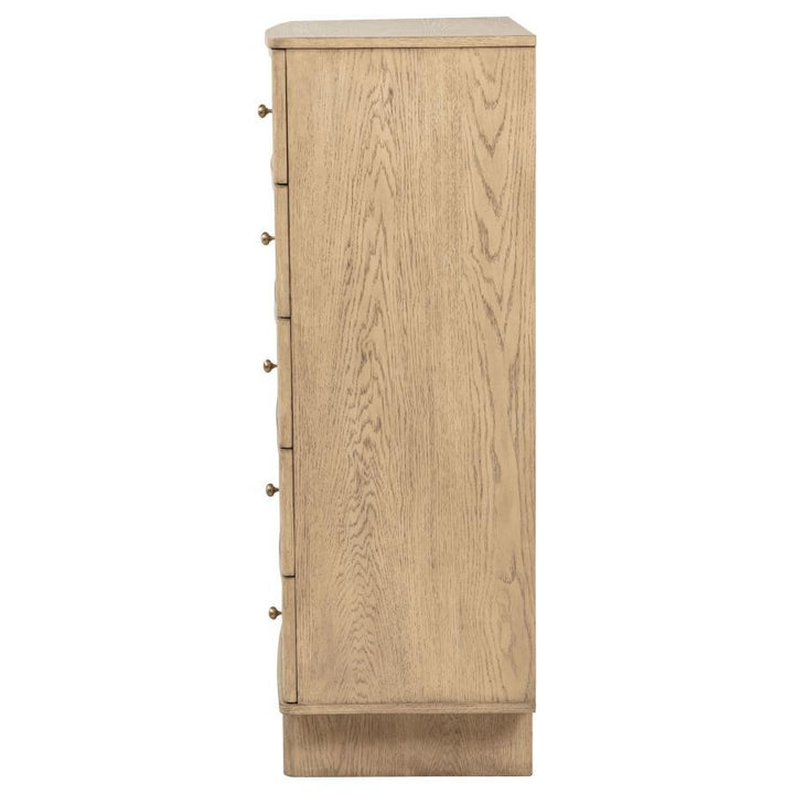 Kailani - 5 - Drawer Bedroom Chest Of Drawers - Beige Oak Accent Chest modern furniture Contempo Furniture