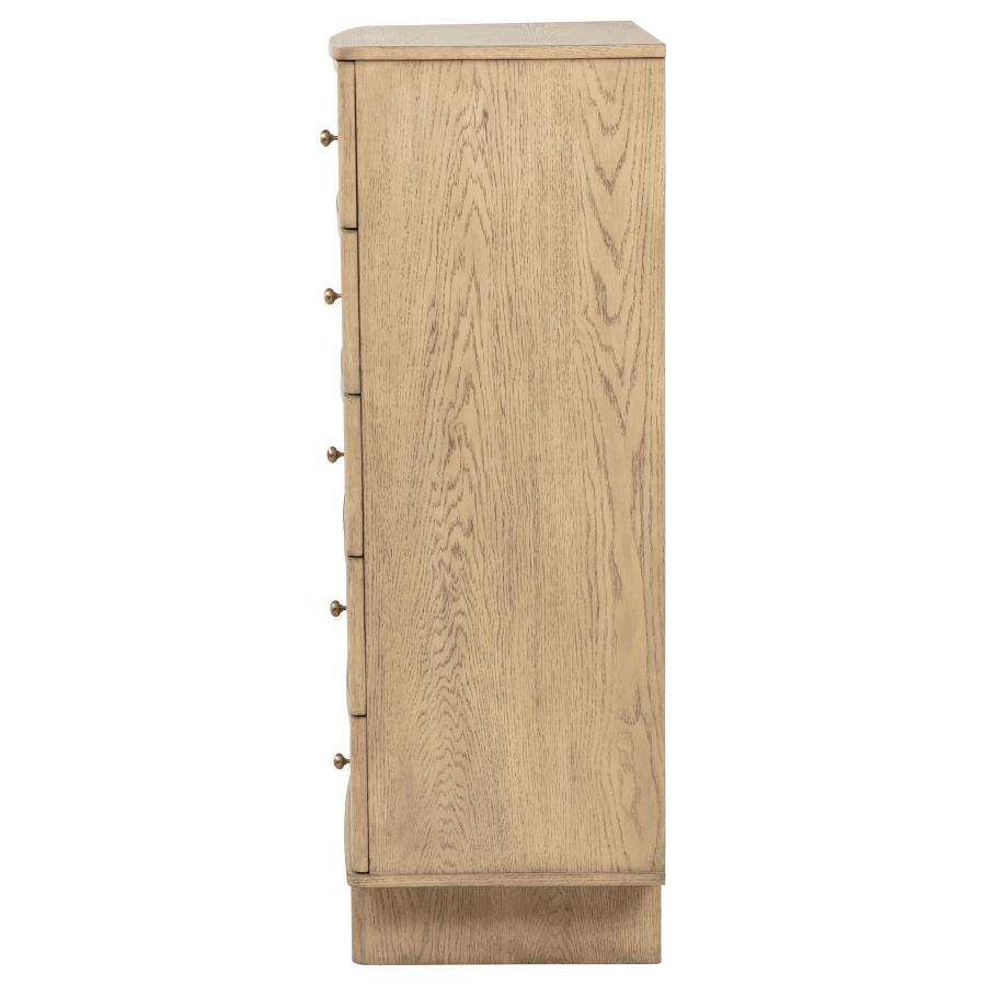 Kailani - 5 - Drawer Bedroom Chest Of Drawers - Beige Oak Accent Chest modern furniture Contempo Furniture