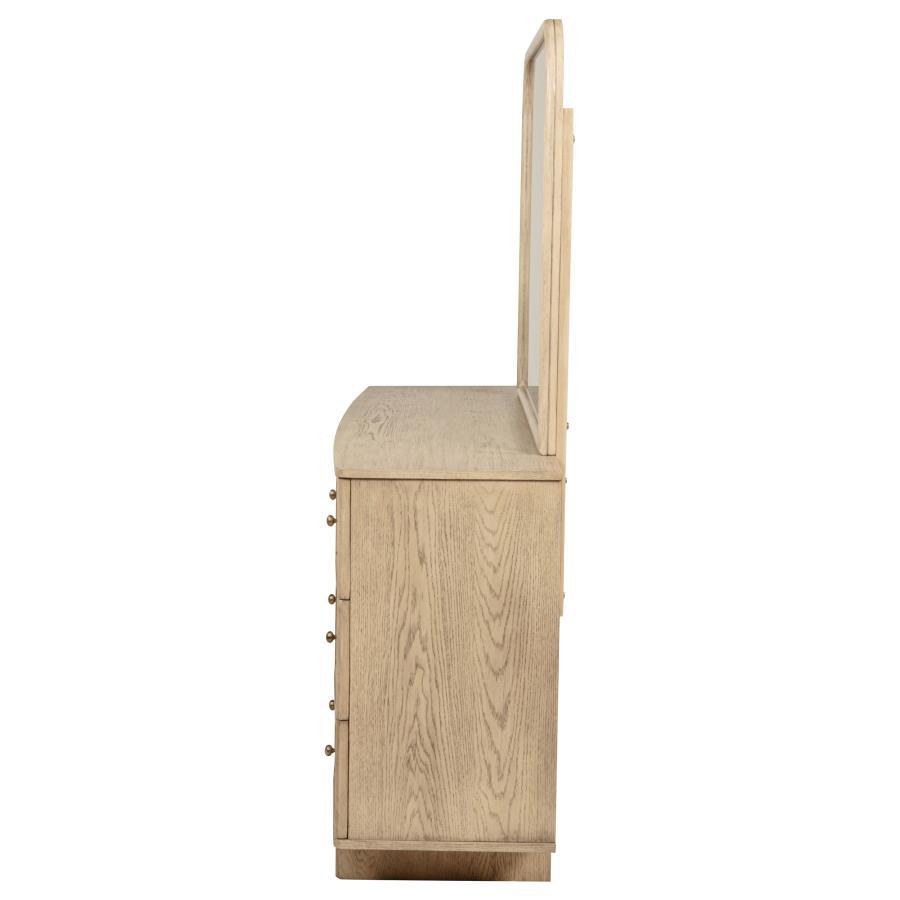 Kailani - 9 - Drawer Dresser And Mirror - Beige Oak Dresser & Mirror modern furniture Contempo Furniture