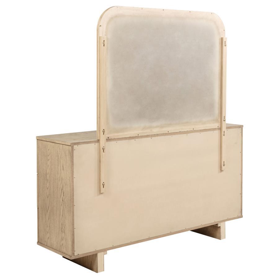 Kailani - 9 - Drawer Dresser And Mirror - Beige Oak Dresser & Mirror modern furniture Contempo Furniture