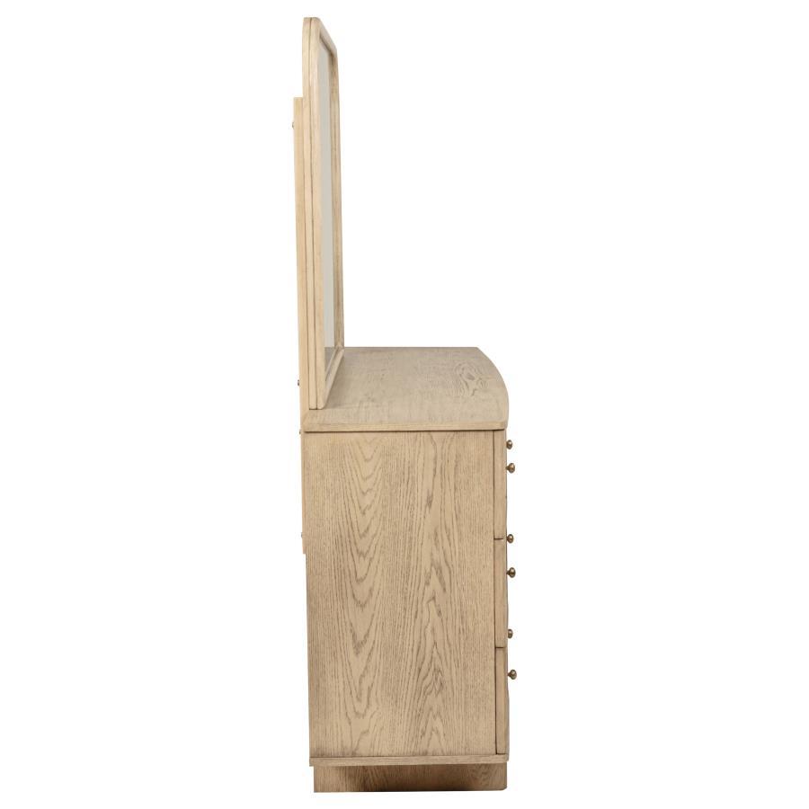 Kailani - 9 - Drawer Dresser And Mirror - Beige Oak Dresser & Mirror modern furniture Contempo Furniture