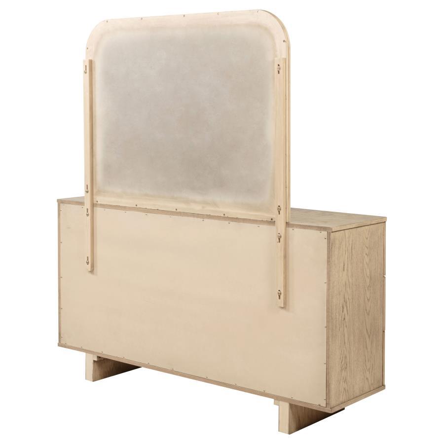 Kailani - 9 - Drawer Dresser And Mirror - Beige Oak Dresser & Mirror modern furniture Contempo Furniture