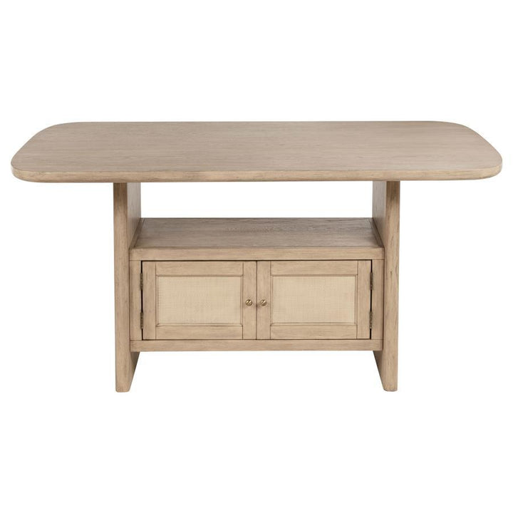Kailani - Cane Counter Height Storage Dining Table - Beige Oak Counter Table modern furniture Contempo Furniture