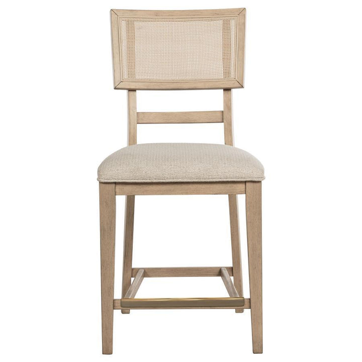Kailani - Radio Weave Cane Counter Dining Side Chair (Set of 2) - Beige Oak Chair Set modern furniture Contempo Furniture