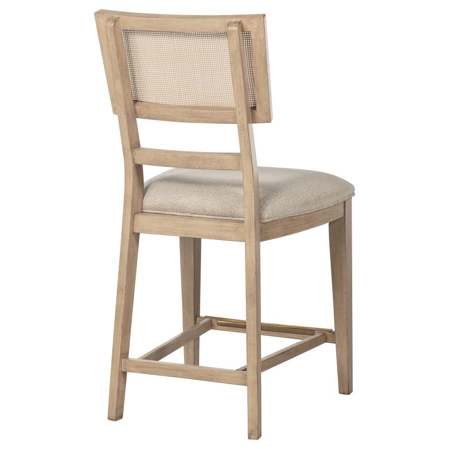Kailani - Radio Weave Cane Counter Dining Side Chair (Set of 2) - Beige Oak Chair Set modern furniture Contempo Furniture