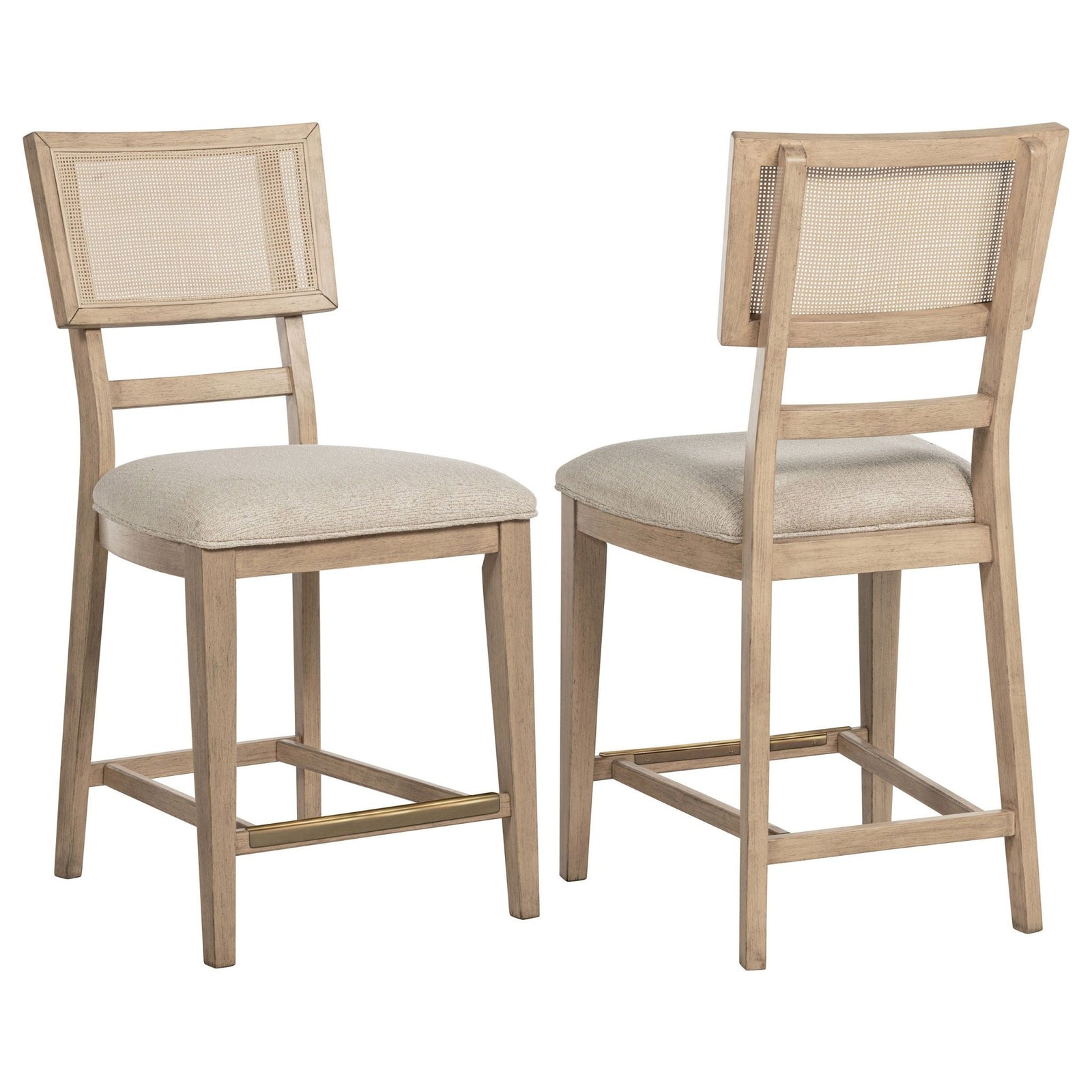 Kailani - Radio Weave Cane Counter Dining Side Chair (Set of 2) - Beige Oak Chair Set modern furniture Contempo Furniture