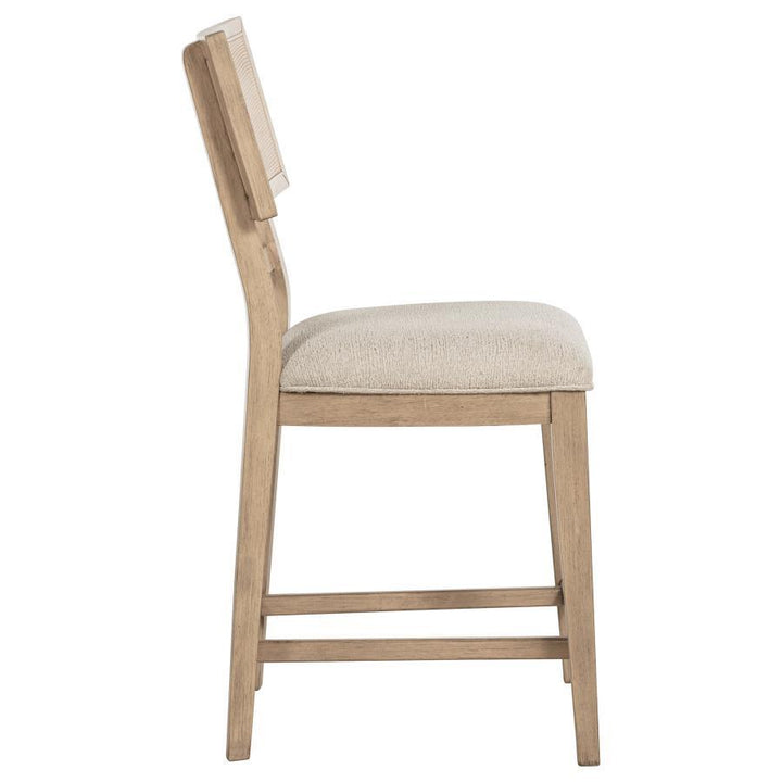 Kailani - Radio Weave Cane Counter Dining Side Chair (Set of 2) - Beige Oak Chair Set modern furniture Contempo Furniture