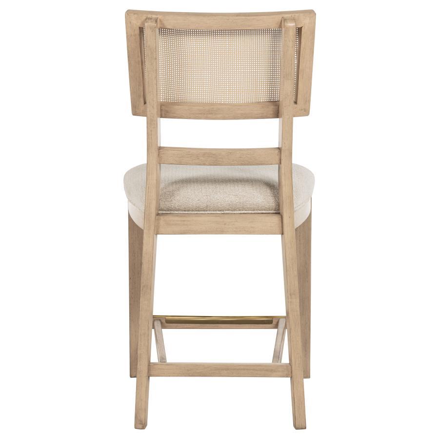 Kailani - Radio Weave Cane Counter Dining Side Chair (Set of 2) - Beige Oak Chair Set modern furniture Contempo Furniture