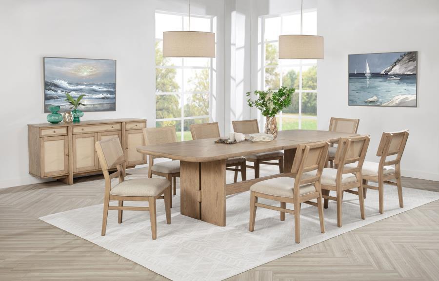 Kailani - Radio Weave Cane Dining Side Chair (Set of 2) - Beige Oak Chair Set modern furniture Contempo Furniture