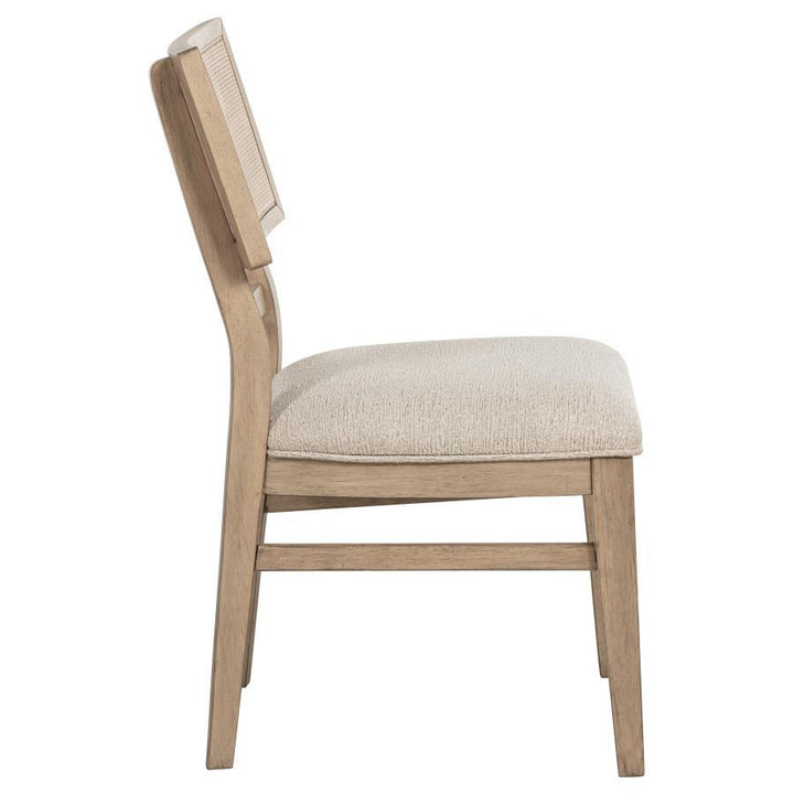 Kailani - Radio Weave Cane Dining Side Chair (Set of 2) - Beige Oak Chair Set modern furniture Contempo Furniture