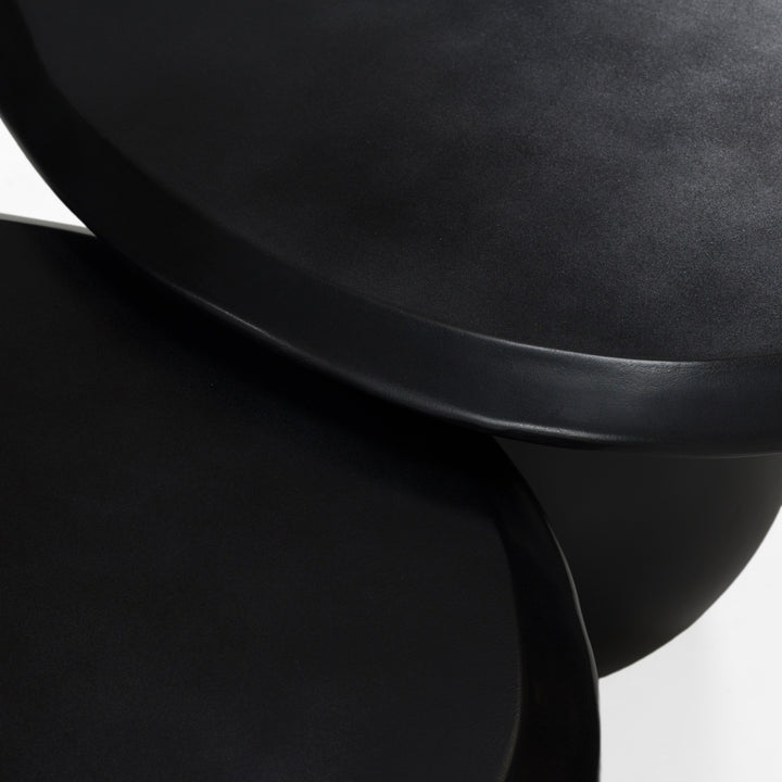 Kalvin - Modern Black Concrete Nesting Coffee Table Set