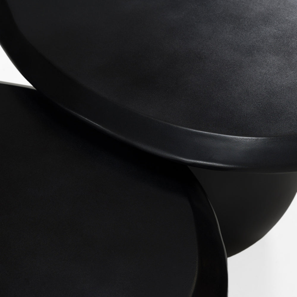 Kalvin - Modern Black Concrete Nesting Coffee Table Set - View 4