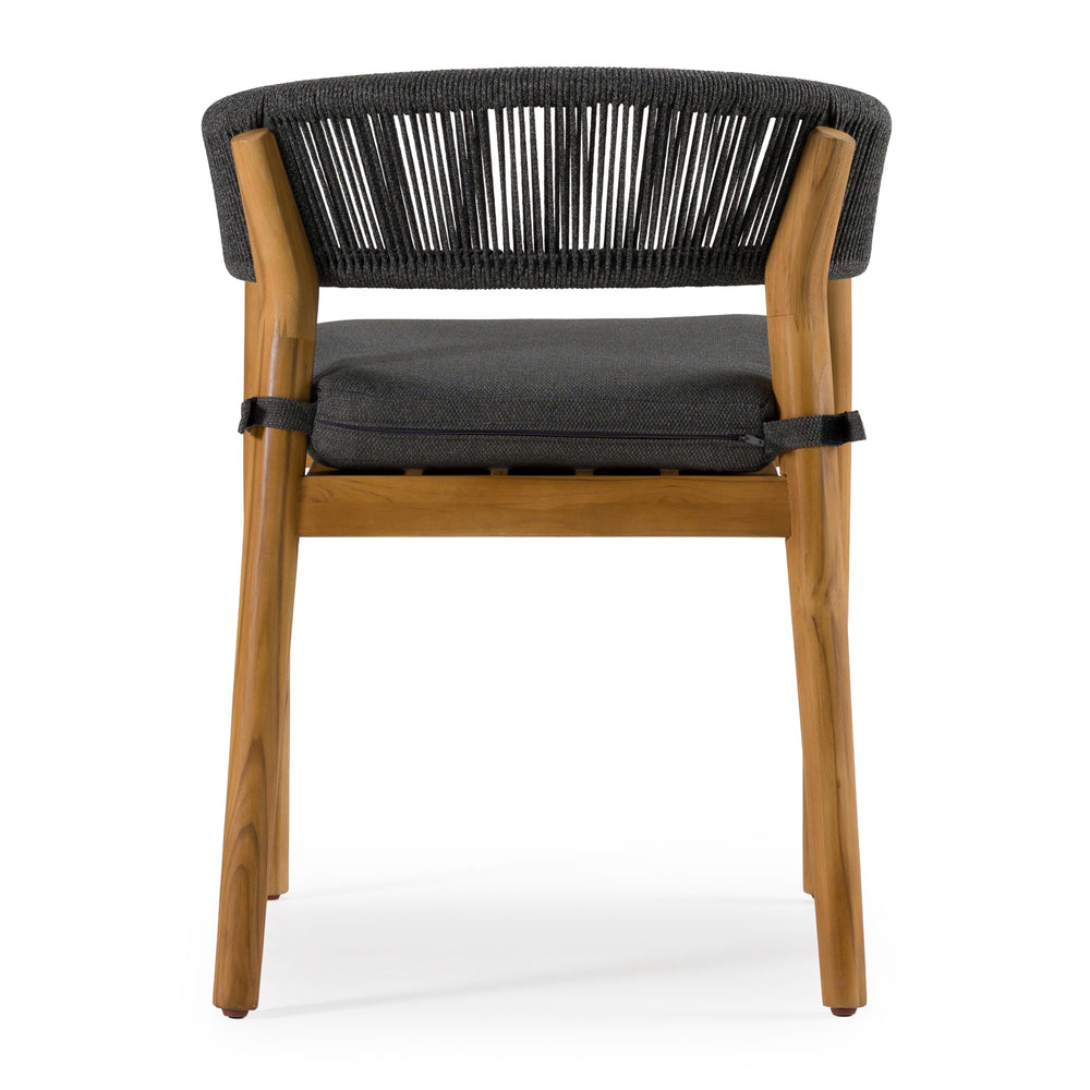 Kamari - Outdoor Grey Olefin Fabric + Teak Dining Chair (Set of 2) - View 4