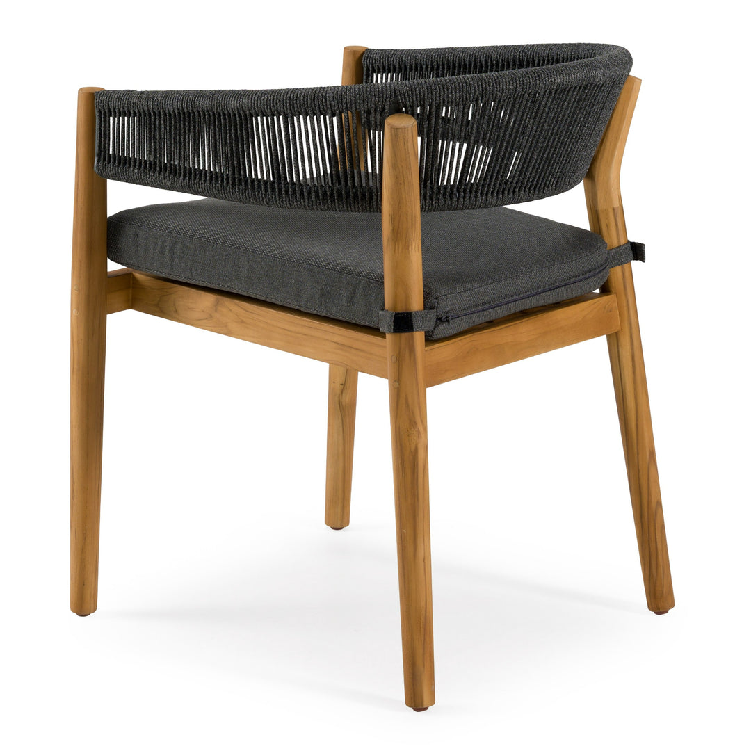 Kamari - Outdoor Grey Olefin Fabric + Teak Dining Chair (Set of 2)