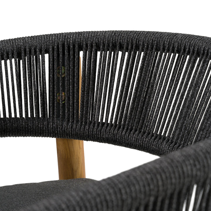 Kamari - Outdoor Grey Olefin Fabric + Teak Dining Chair (Set of 2)