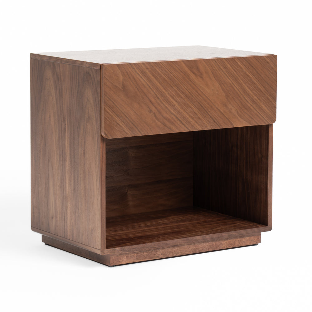 Kamela- Modern Walnut Nightstand - View 2