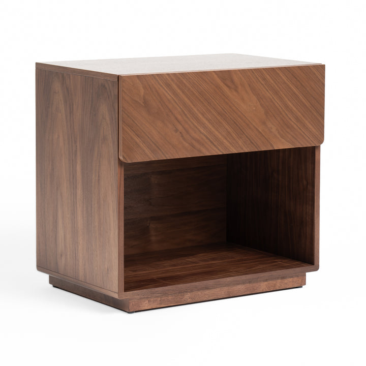 Kamela- Modern Walnut Nightstand - View 2