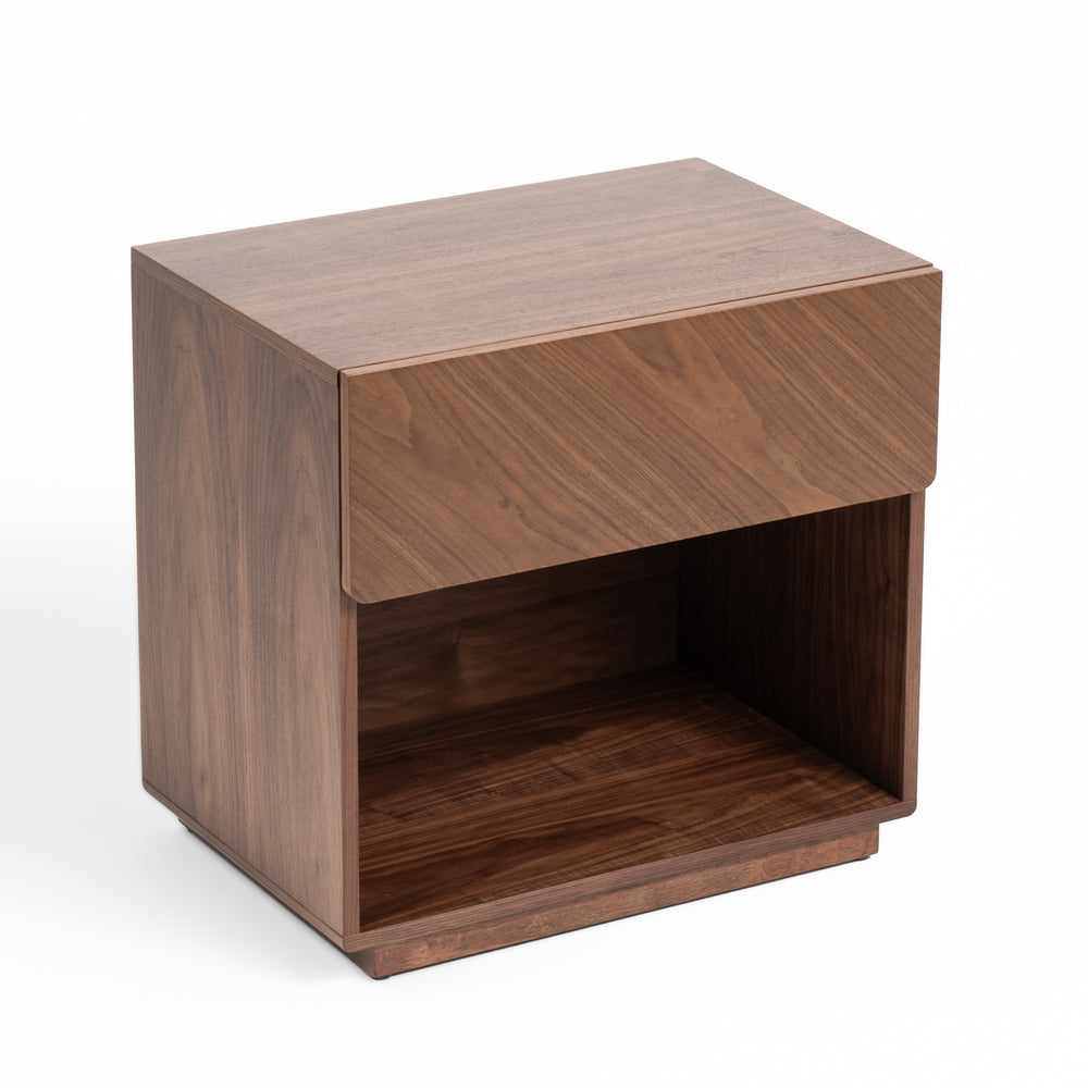 Kamela- Modern Walnut Nightstand - View 3
