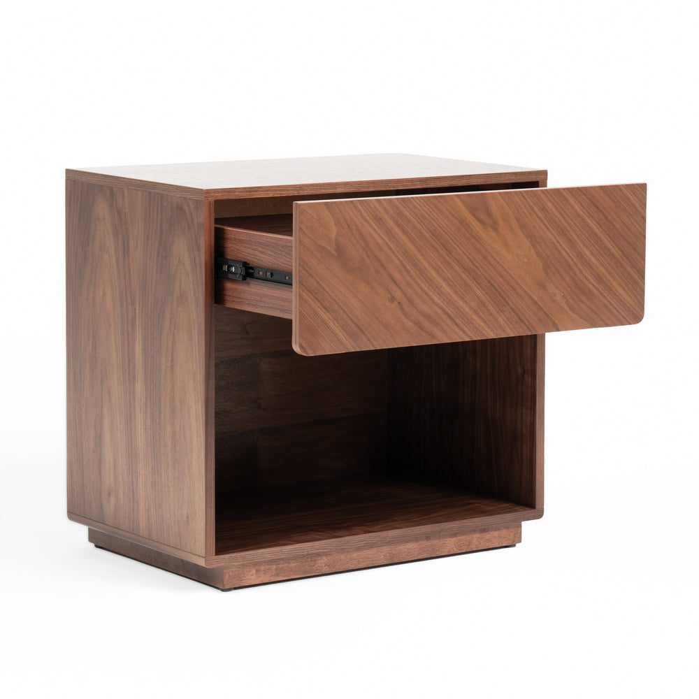 Kamela- Modern Walnut Nightstand - View 4