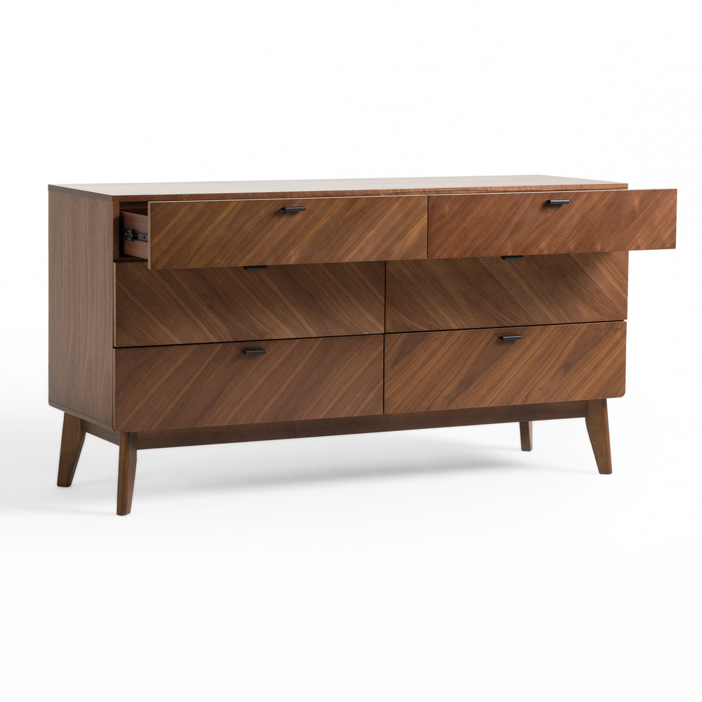Kamela- Modern Walnut Dresser - View 3