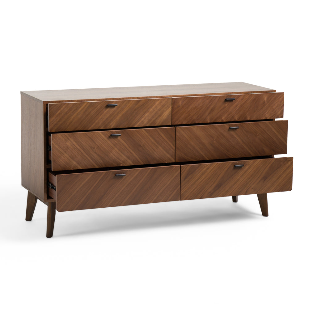 Kamela- Modern Walnut Dresser - View 4