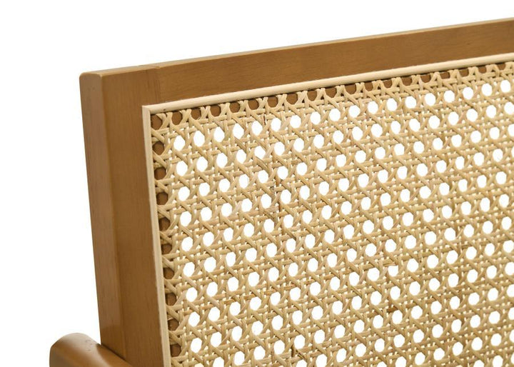 Kane - Woven Rattan Wood Bar Chair (Set of 2) - Light Walnut Stool Set modern furniture Contempo Furniture