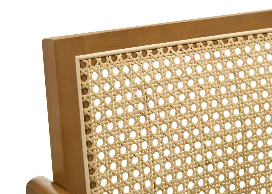 Kane - Woven Rattan Wood Bar Chair (Set of 2) - Light Walnut Stool Set modern furniture Contempo Furniture