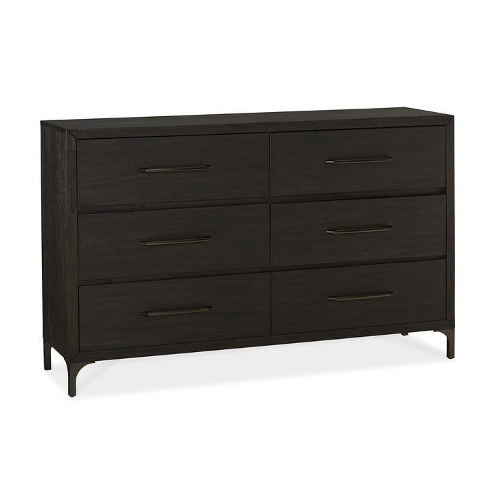 Modus Furniture 5Nl282A Lucerne Six Drawer Metal Leg Dresser In Vintage Coffee 2024