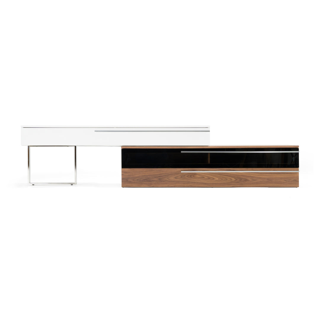 Karlstad - Modern White + Walnut TV Stand