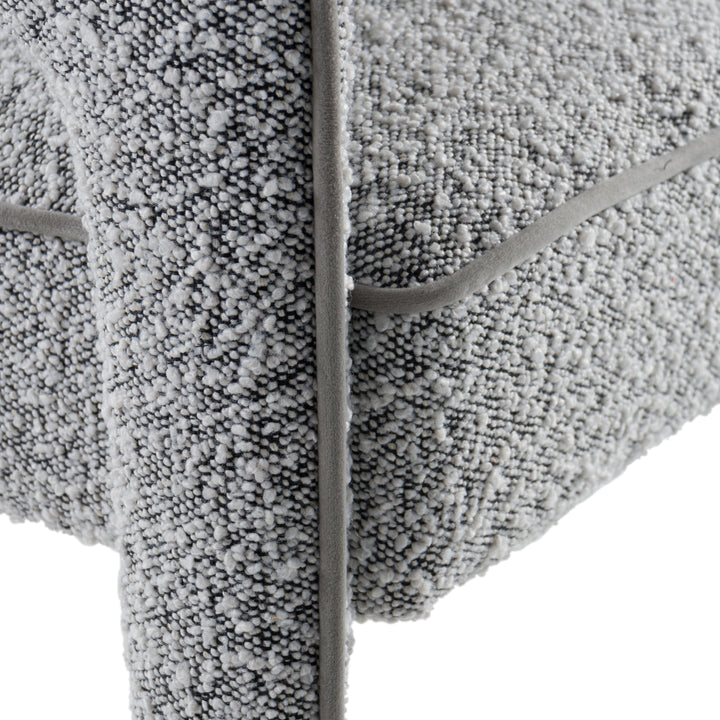 Kasem - Modern Grey Fabric + Gold Dining Chair