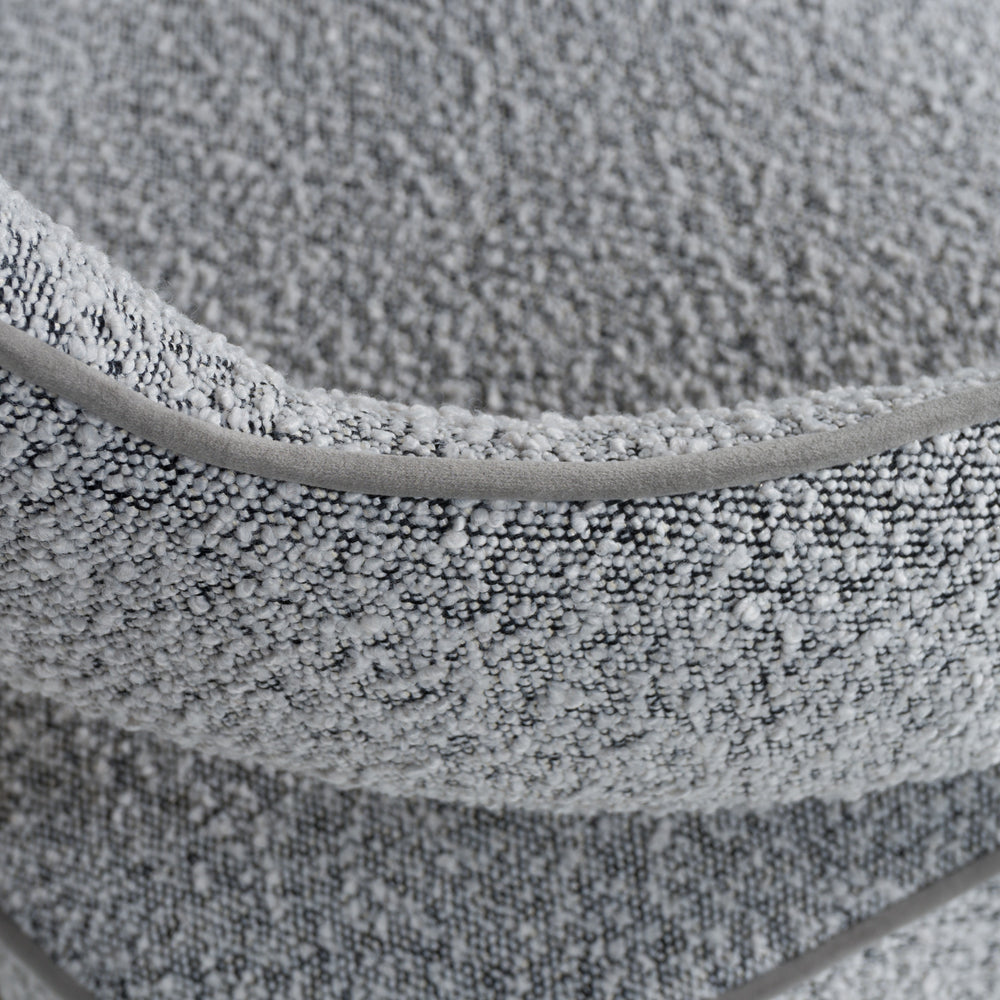 Kasem - Modern Grey Fabric + Gold Dining Chair - View 8