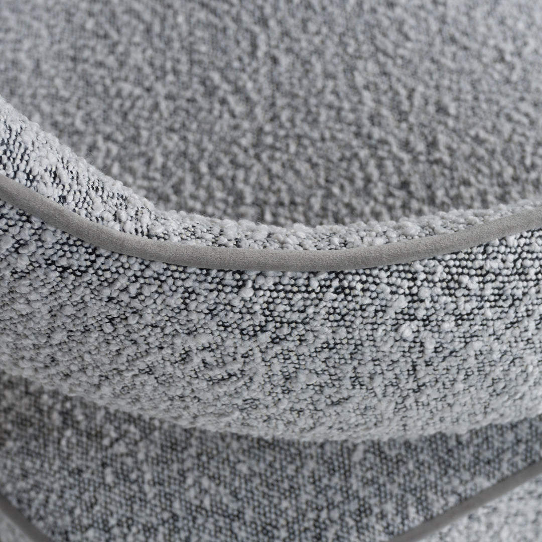 Kasem - Modern Grey Fabric + Gold Dining Chair
