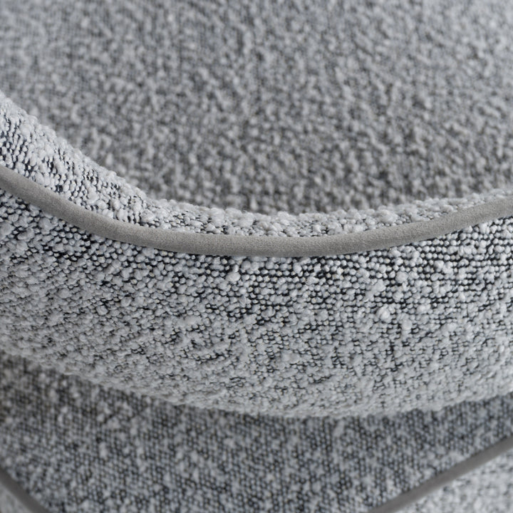 Kasem  Modern Grey Fabric + Gold Dining Chair