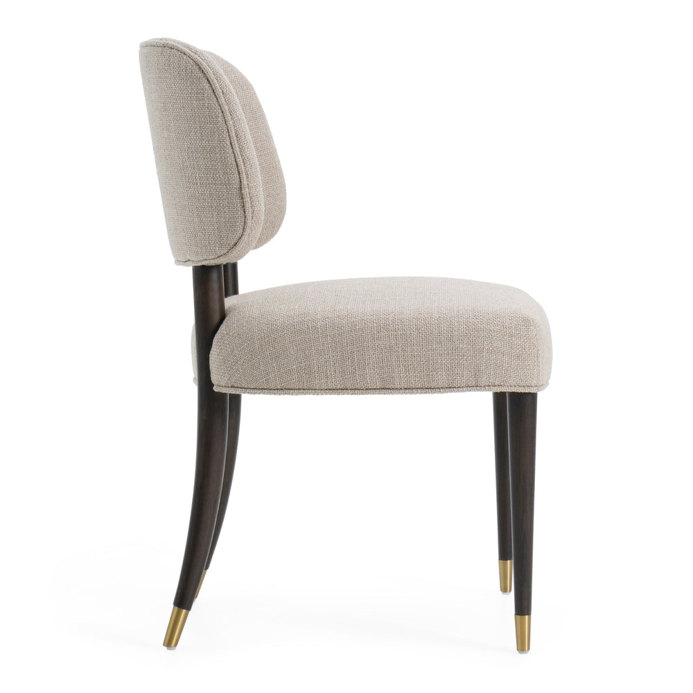 Kathy - Modern Beige Fabric + Oak Dining Chair (Set of 2)