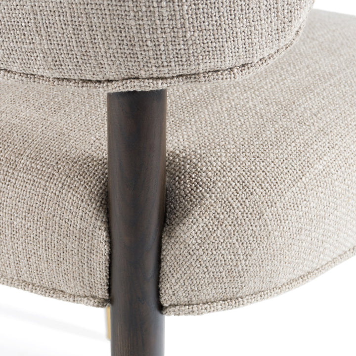 Kathy - Modern Beige Fabric + Oak Dining Chair (Set of 2)