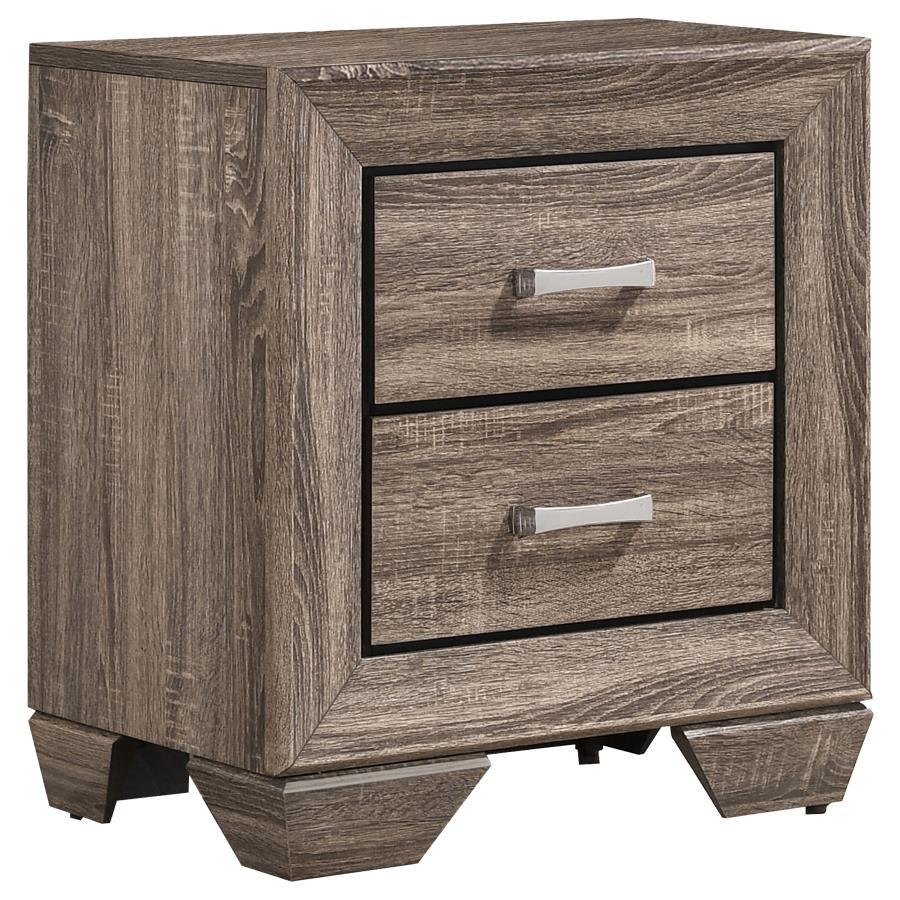 Kauffman - 2 - Drawer Nightstand - Washed Taupe Accent Nightstand modern furniture Contempo Furniture