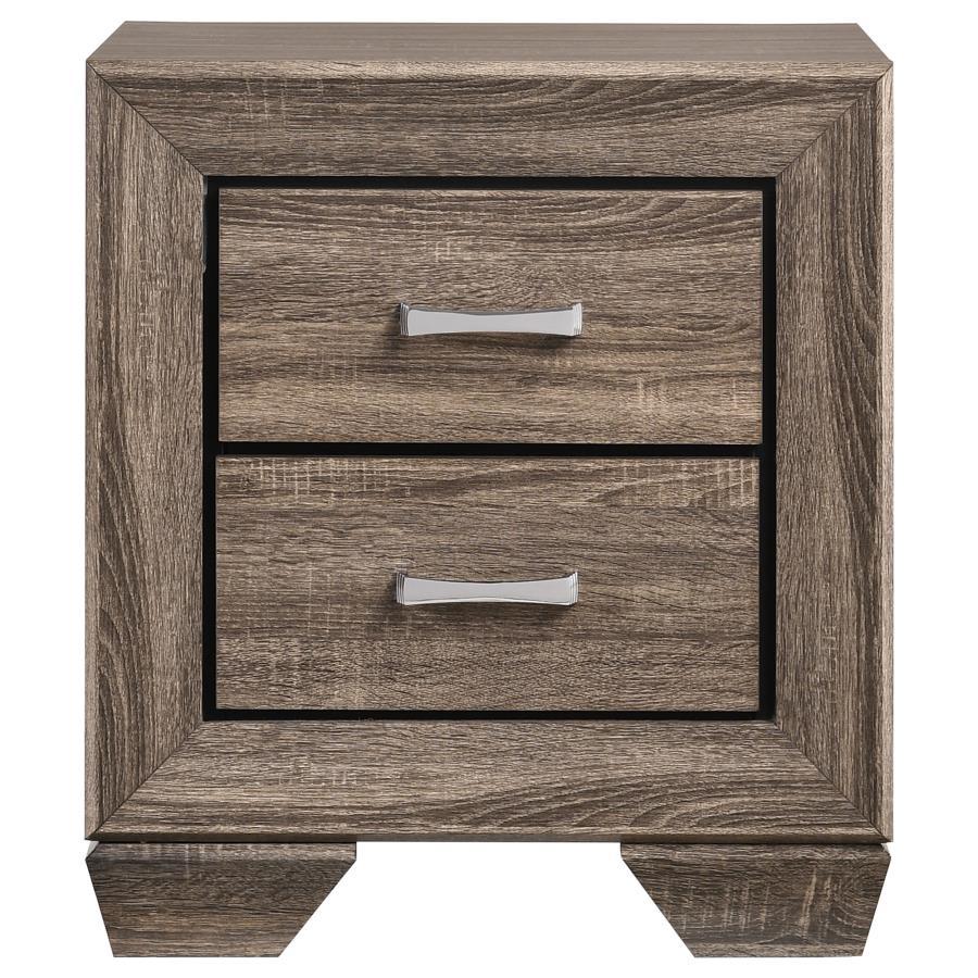 Kauffman - 2 - Drawer Nightstand - Washed Taupe Accent Nightstand modern furniture Contempo Furniture