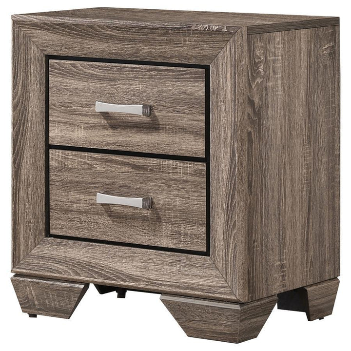 Kauffman - 2 - Drawer Nightstand - Washed Taupe Accent Nightstand modern furniture Contempo Furniture