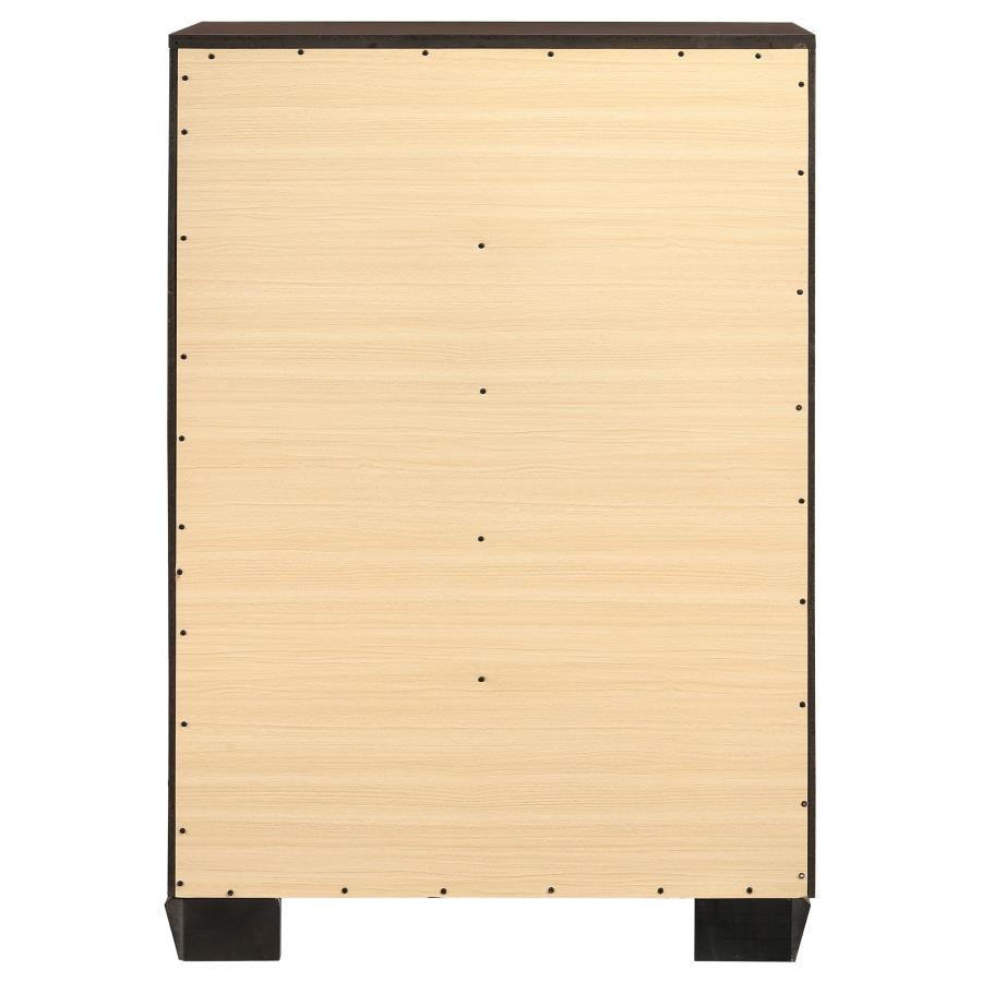 Kauffman - 5 - Drawer Bedroom Chest - Dark Cocoa Accent Chest modern furniture Contempo Furniture