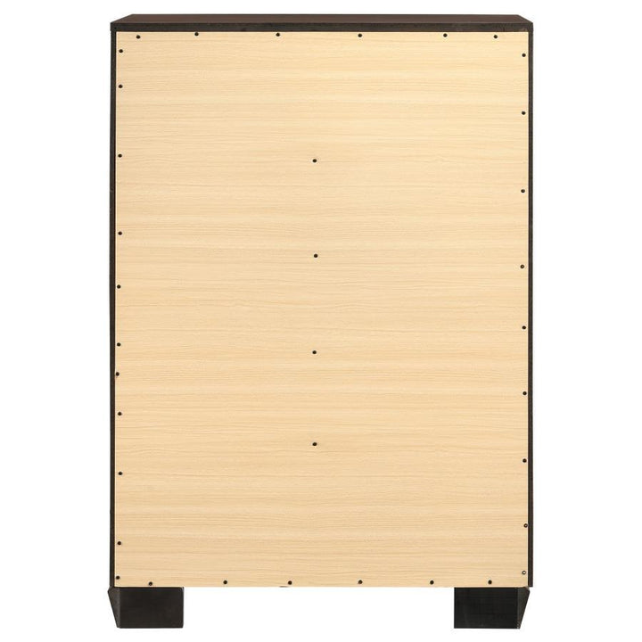 Kauffman - 5 - Drawer Bedroom Chest - Dark Cocoa Accent Chest modern furniture Contempo Furniture