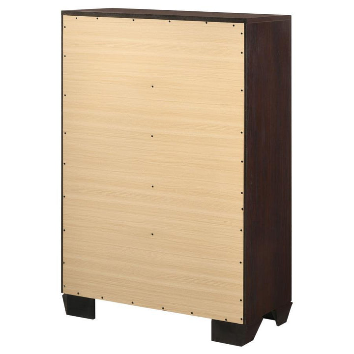 Kauffman - 5 - Drawer Bedroom Chest - Dark Cocoa Accent Chest modern furniture Contempo Furniture
