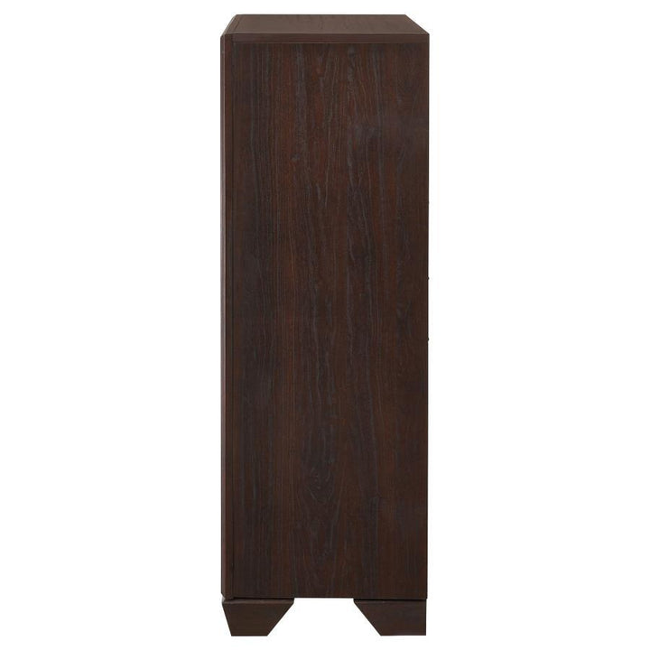 Kauffman - 5 - Drawer Bedroom Chest - Dark Cocoa Accent Chest modern furniture Contempo Furniture