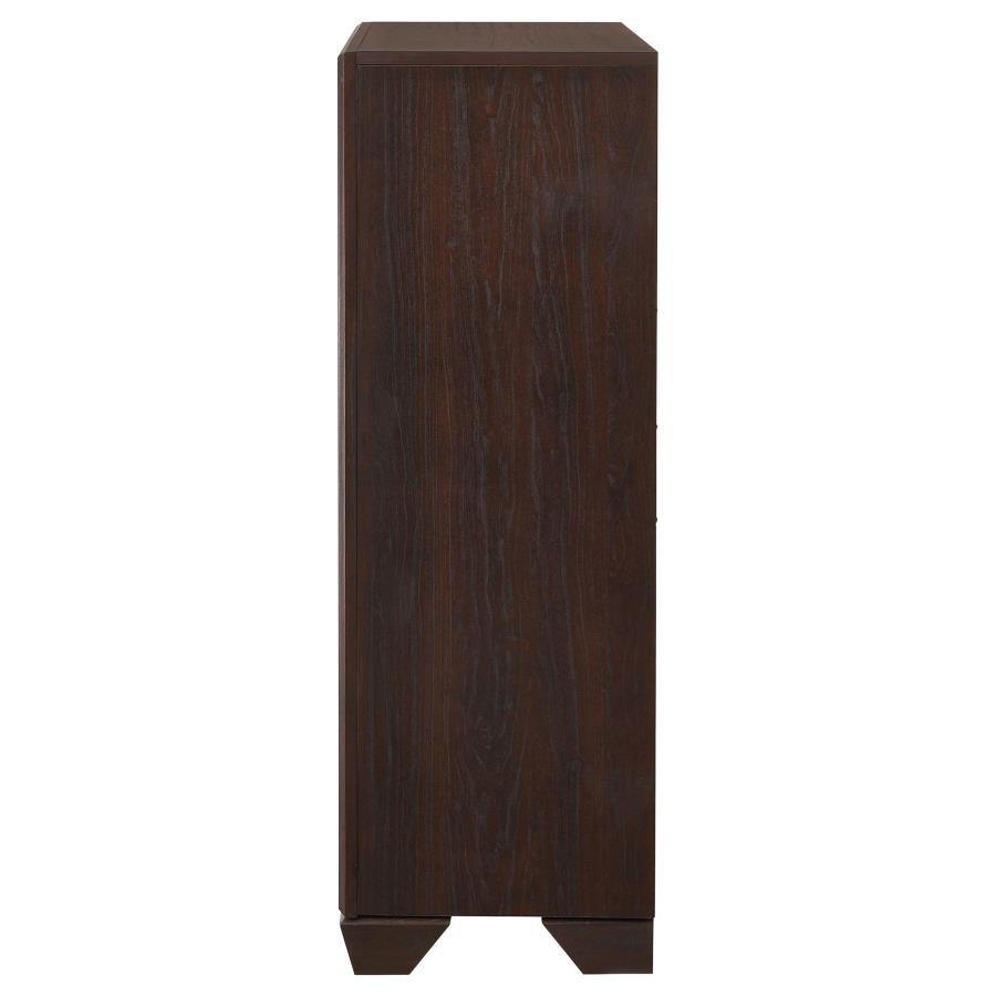 Kauffman - 5 - Drawer Bedroom Chest - Dark Cocoa Accent Chest modern furniture Contempo Furniture