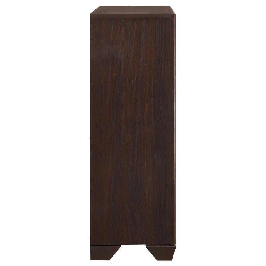 Kauffman - 5 - Drawer Bedroom Chest - Dark Cocoa Accent Chest modern furniture Contempo Furniture