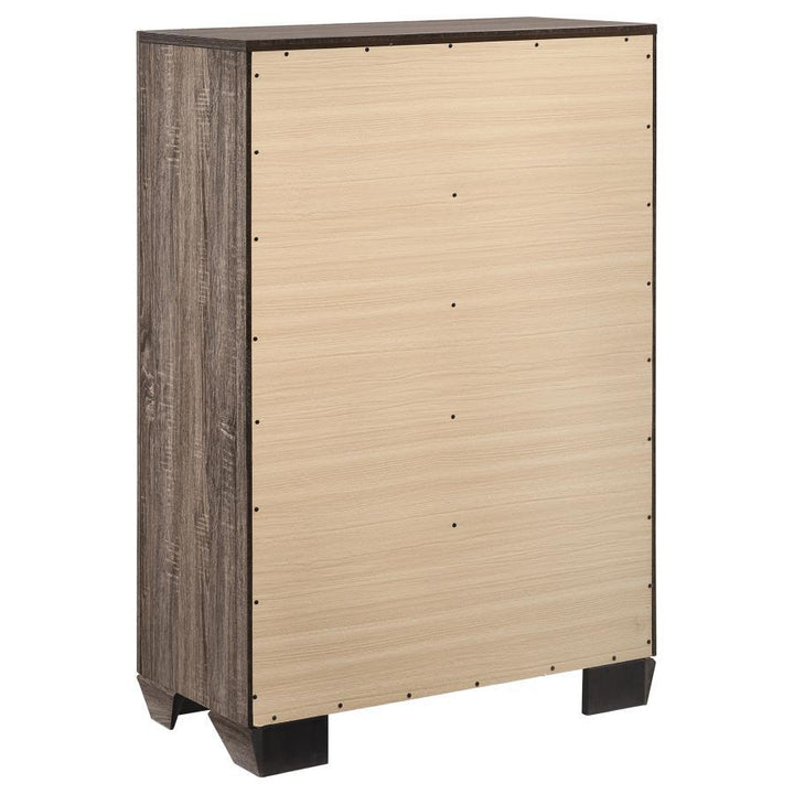 Kauffman - 5 - Drawer Bedroom Chest - Washed Taupe Accent Chest modern furniture Contempo Furniture